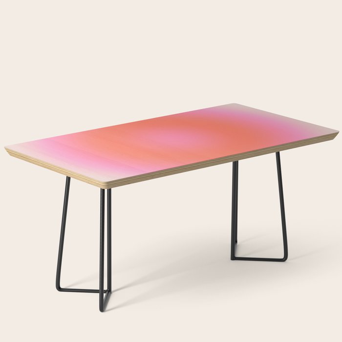 Les Couleurs | 04 - Aura Print Neutral Pink And Orange Preppy Decor Modern Gradient Coffee Table Gallery Image 1