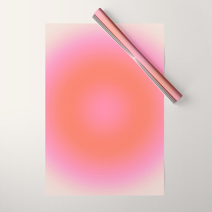 Les Couleurs | 04 - Aura Print Neutral Pink And Orange Preppy Decor Modern Gradient Wrapping Paper Gallery Image 1