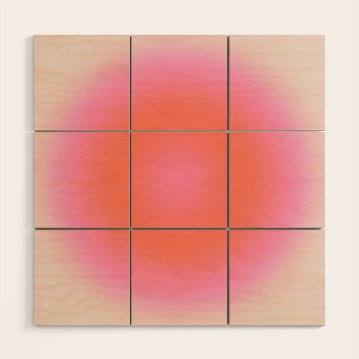 Les Couleurs | 04 - Aura Print Neutral Pink And Orange Preppy Decor Modern Gradient Wood Wall Art Gallery Image 1