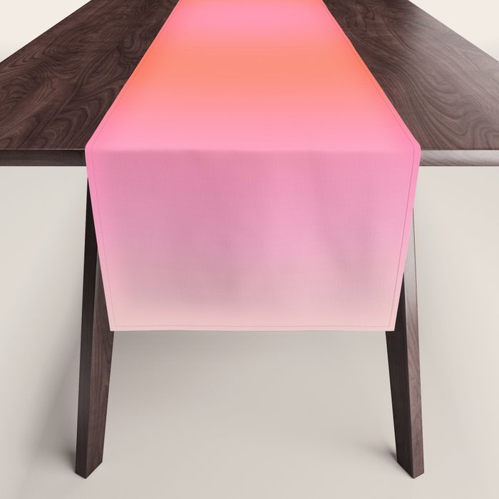 Les Couleurs | 04 - Aura Print Neutral Pink And Orange Preppy Decor Modern Gradient Table Runner Gallery Image 1