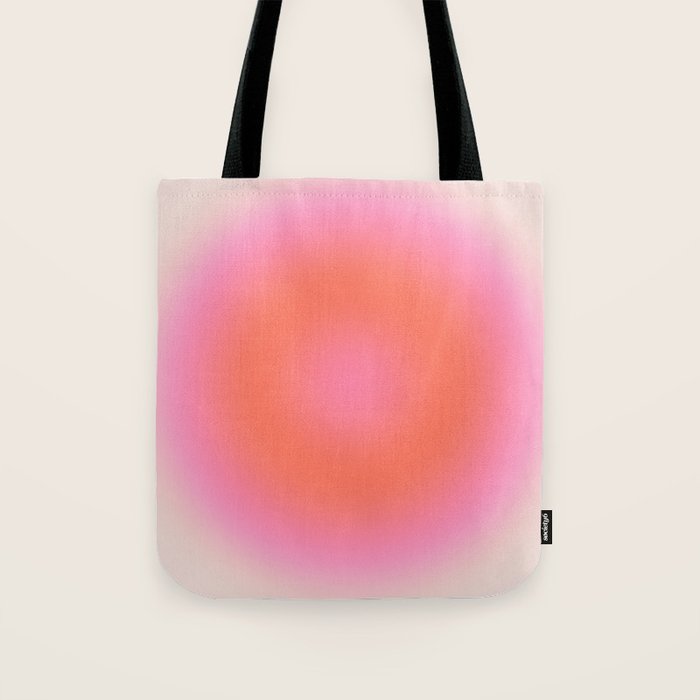 Les Couleurs | 04 - Aura Print Neutral Pink And Orange Preppy Decor Modern Gradient Tote Bag Gallery Image 1