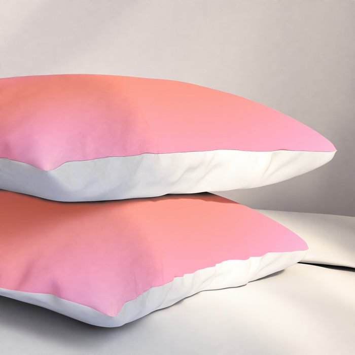 Les Couleurs | 04 - Aura Print Neutral Pink And Orange Preppy Decor Modern Gradient Pillow Sham Gallery Image 3