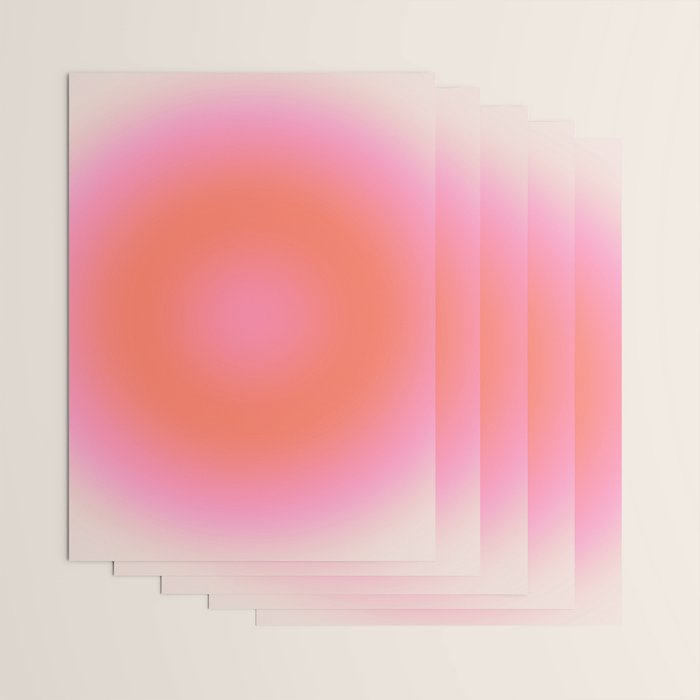 Les Couleurs | 04 - Aura Print Neutral Pink And Orange Preppy Decor Modern Gradient Wrapping Paper Gallery Image 3