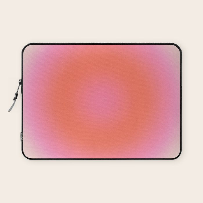 Les Couleurs | 04 - Aura Print Neutral Pink And Orange Preppy Decor Modern Gradient Laptop Sleeve Gallery Image 1