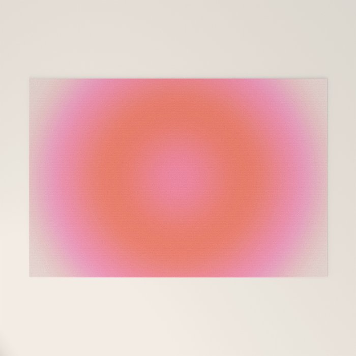 Les Couleurs | 04 - Aura Print Neutral Pink And Orange Preppy Decor Modern Gradient Welcome Mat Gallery Image 1