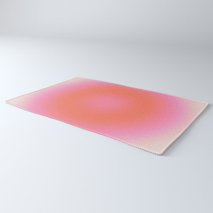 Les Couleurs | 04 - Aura Print Neutral Pink And Orange Preppy Decor Modern Gradient Rug Gallery Image 3