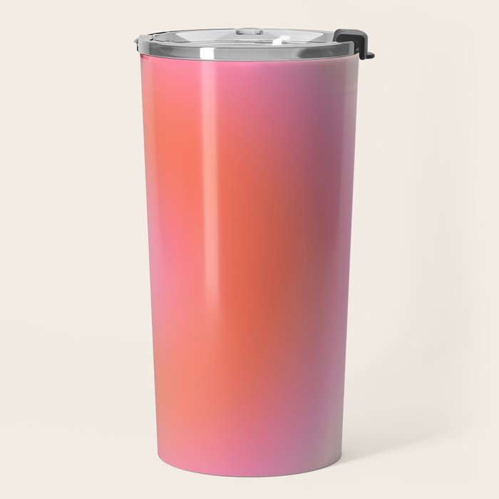 Les Couleurs | 04 - Aura Print Neutral Pink And Orange Preppy Decor Modern Gradient Travel Mug Gallery Image 2