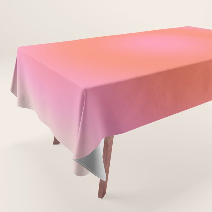 Les Couleurs | 04 - Aura Print Neutral Pink And Orange Preppy Decor Modern Gradient Tablecloth Gallery Image 1