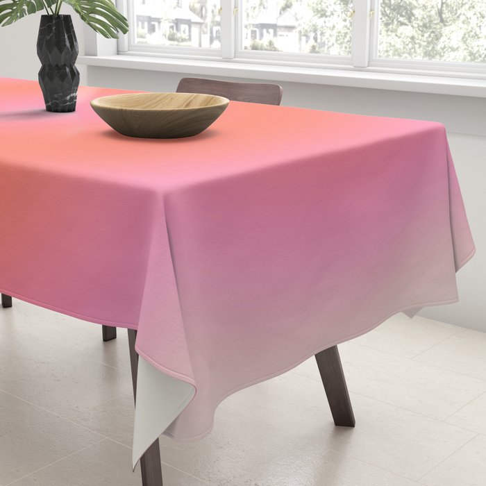 Les Couleurs | 04 - Aura Print Neutral Pink And Orange Preppy Decor Modern Gradient Tablecloth Gallery Image 3