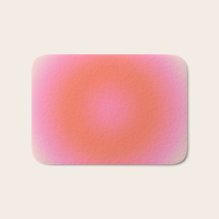 Les Couleurs | 04 - Aura Print Neutral Pink And Orange Preppy Decor Modern Gradient Bath Mat Gallery Image 1