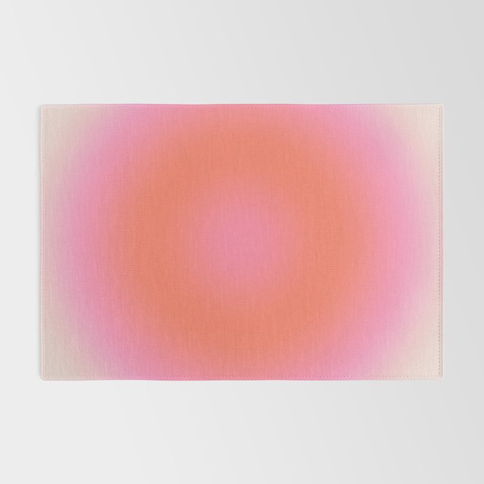 Les Couleurs | 04 - Aura Print Neutral Pink And Orange Preppy Decor Modern Gradient Rug Gallery Image 2