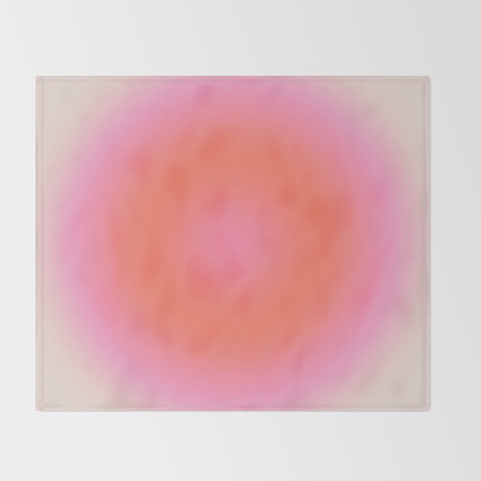 Les Couleurs | 04 - Aura Print Neutral Pink And Orange Preppy Decor Modern Gradient Throw Blanket Gallery Image 2