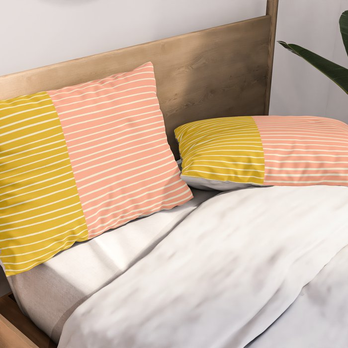 Peach & Tulip Yellow | PATTERN 06: The Retro Edition Pillow Sham Gallery Image 2
