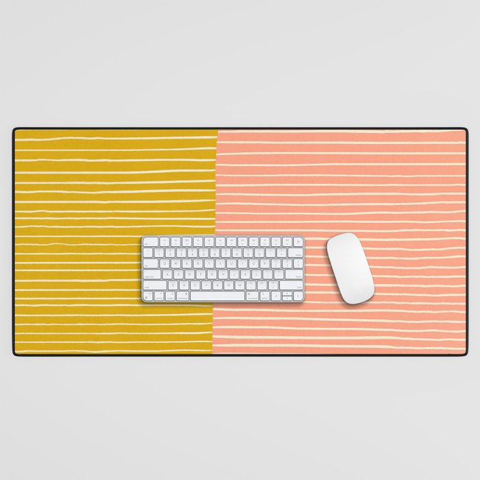 Peach & Tulip Yellow | PATTERN 06: The Retro Edition Desk Mat Gallery Image 1