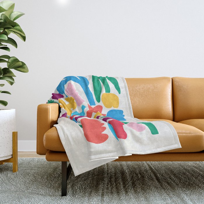 Paper Flowers: Matisse Edition Throw Blanket Gallery Image 1