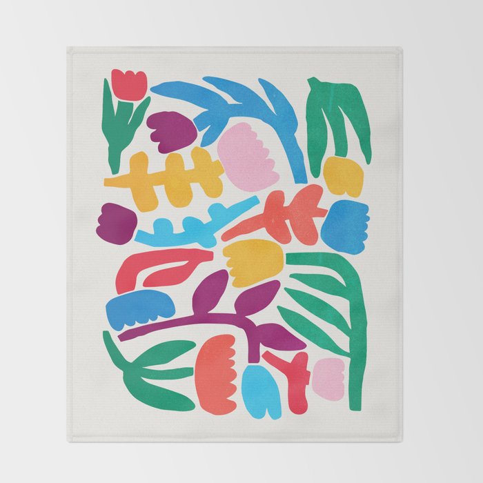 Paper Flowers: Matisse Edition Throw Blanket Gallery Image 2