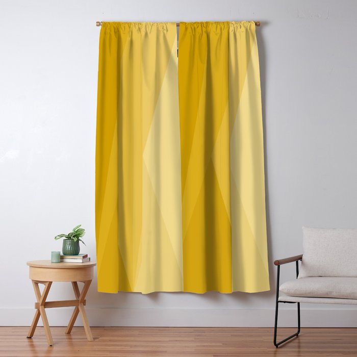 Geometric Triangles VIII Golden Yellow Window Curtain Gallery Image 5