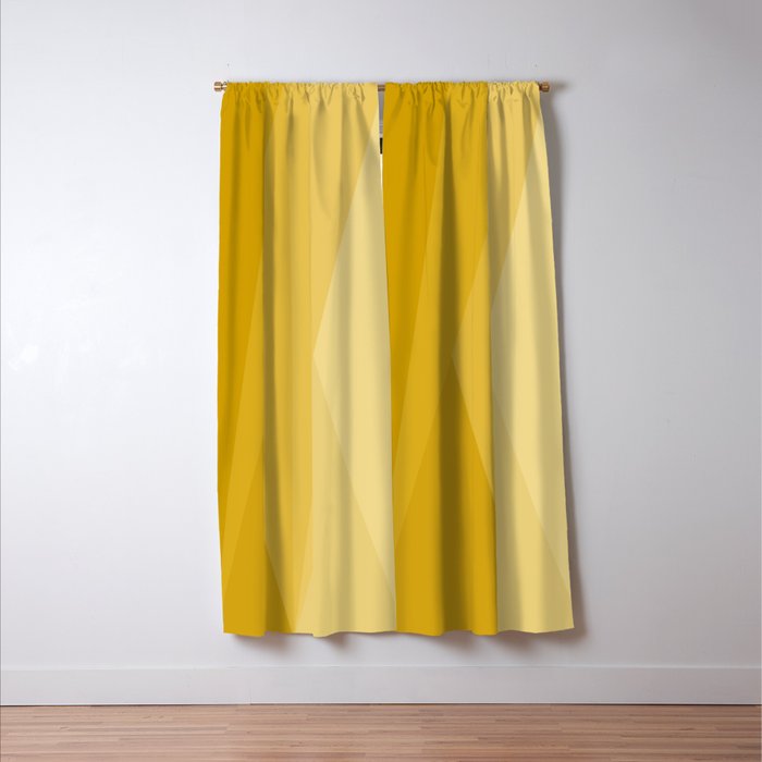 Geometric Triangles VIII Golden Yellow Window Curtain Gallery Image 3