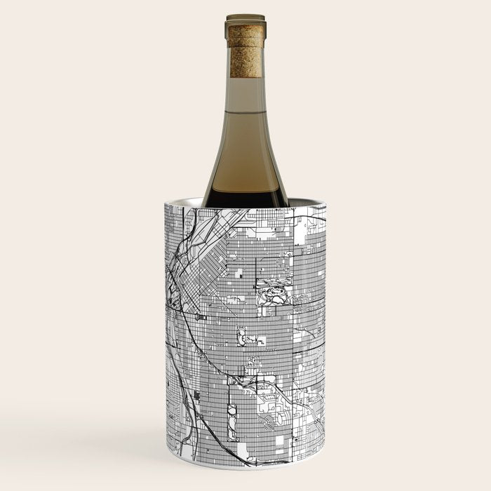 Denver White Map Wine Chiller Gallery Image 1