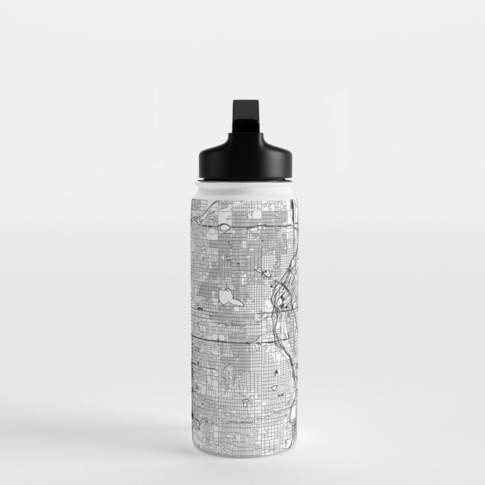 Denver White Map Water Bottle Gallery Image 3