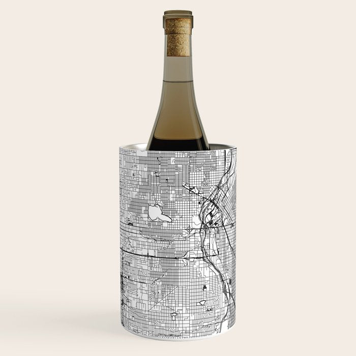 Denver White Map Wine Chiller Gallery Image 2