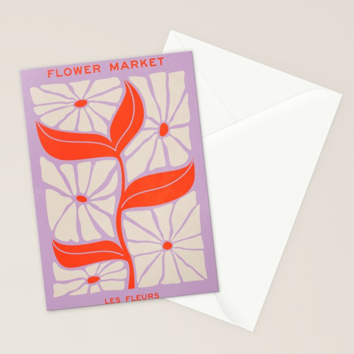 Plum & Flamingo: Les Fleurs | Flower Market Color Series 06 Stationery Card Gallery Image 2