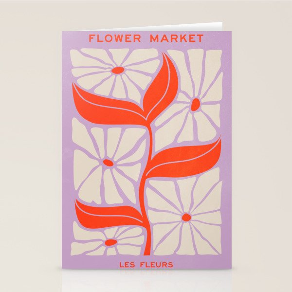 Plum & Flamingo: Les Fleurs | Flower Market Color Series 06 Stationery Card Gallery Image 2