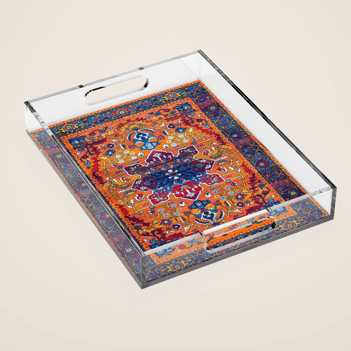 Saffron Elegance: Timeless Berber Atlas Moroccan Aesthetics Acrylic Tray Gallery Image 1