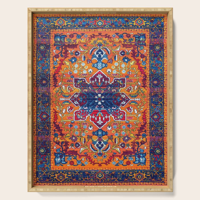 Saffron Elegance: Timeless Berber Atlas Moroccan Aesthetics Serving Tray Gallery Image 1