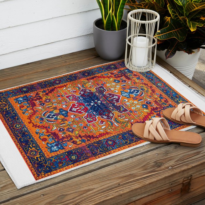 Saffron Elegance: Timeless Berber Atlas Moroccan Aesthetics Outdoor Rug Gallery Image 2