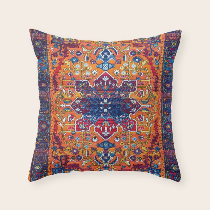 Saffron Elegance: Timeless Berber Atlas Moroccan Aesthetics Throw Pillow Gallery Image 6