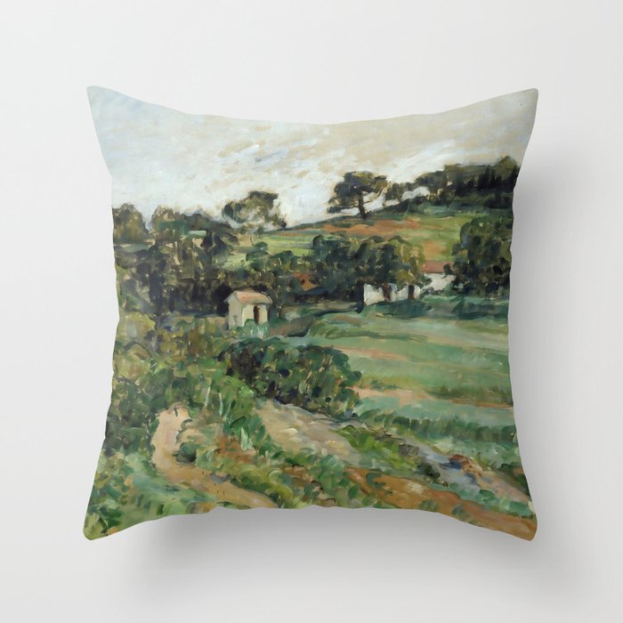 Paul Cezanne "Landscape", c.1879 Throw Pillow Gallery Image 6