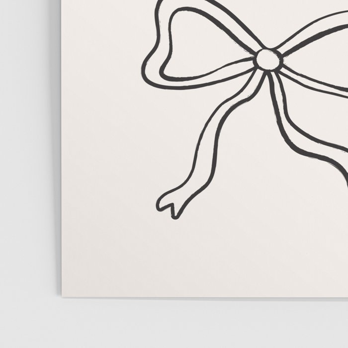 Ribbon Bows and Bunnies in Black and Linen White Poster Gallery Image 3