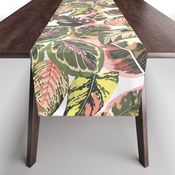 Wild jungle botanical leaves 63 Table Runner Gallery Image 1