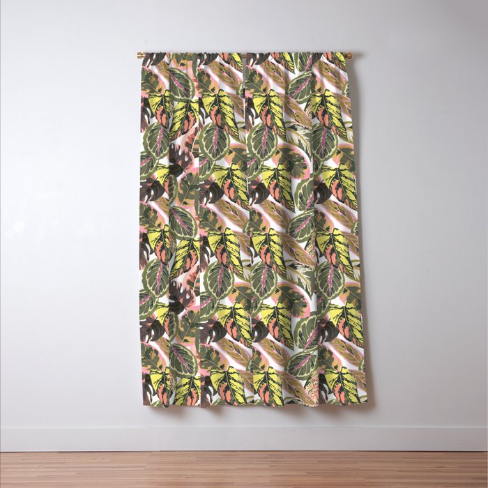 Wild jungle botanical leaves 63 Window Curtain Gallery Image 3