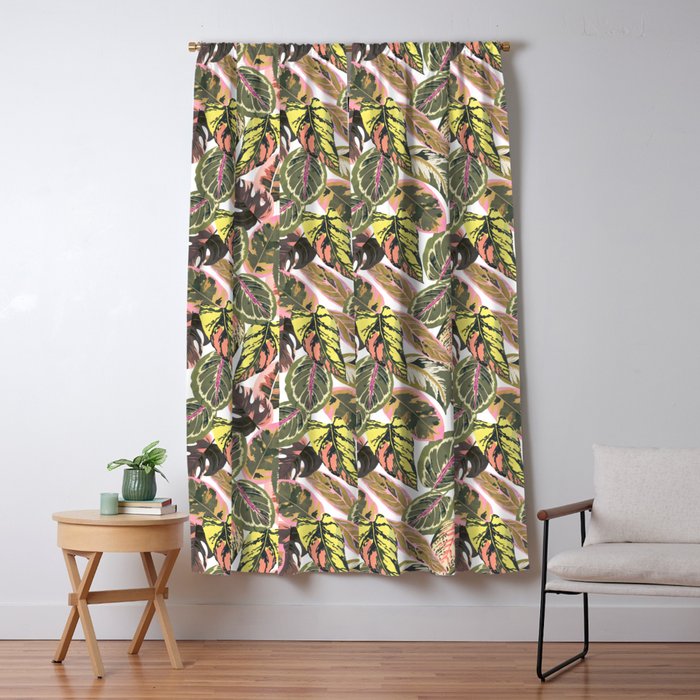 Wild jungle botanical leaves 63 Window Curtain Gallery Image 5