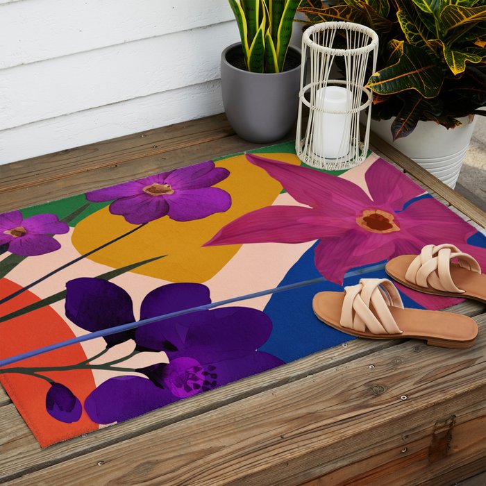 Colorful Bloomscape 1 Outdoor Rug Gallery Image 2