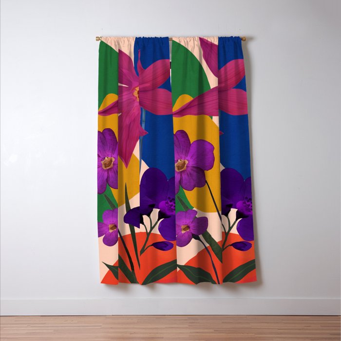 Colorful Bloomscape 1 Window Curtain Gallery Image 3