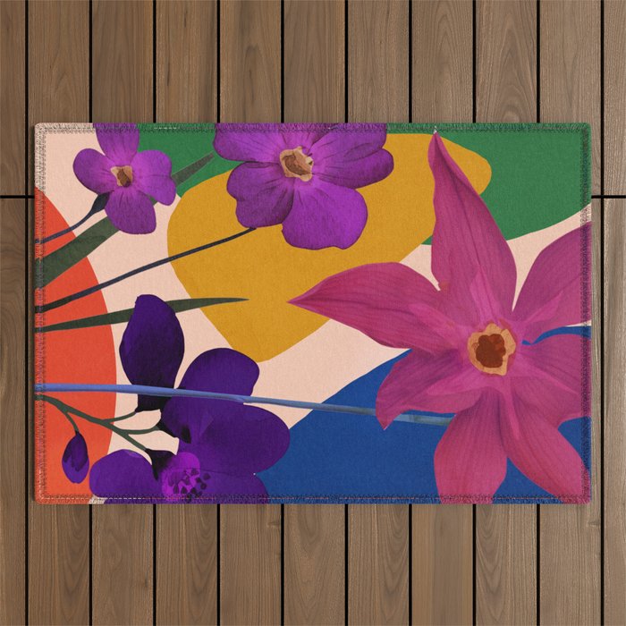 Colorful Bloomscape 1 Outdoor Rug Gallery Image 1