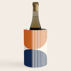Abstraction Shapes 116 in Navy Blue Orange (Moon Phase Abstract)  Wine Chiller Gallery Image 2