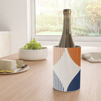 Abstraction Shapes 116 in Navy Blue Orange (Moon Phase Abstract)  Wine Chiller Gallery Image 4