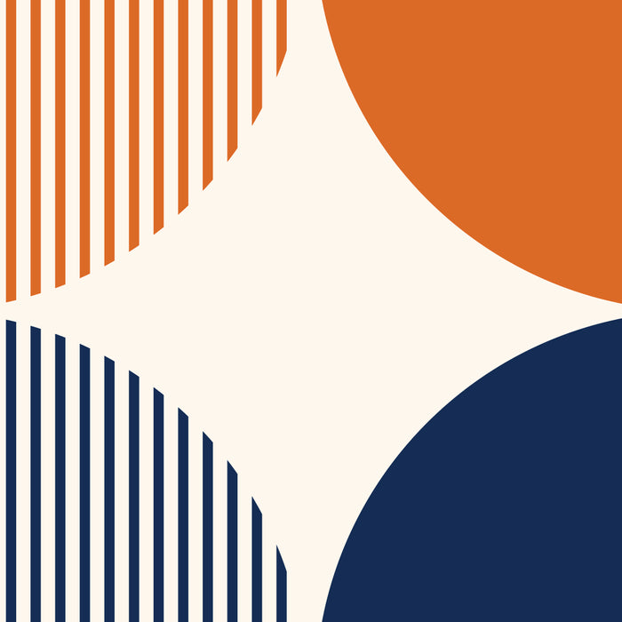 Abstraction Shapes 116 in Navy Blue Orange (Moon Phase Abstract)  Coffee Mug Gallery Image 2