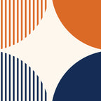 Abstraction Shapes 116 in Navy Blue Orange (Moon Phase Abstract)  Coffee Mug Gallery Image 2