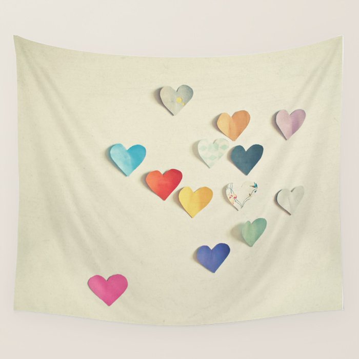 Paper Hearts Wall Tapestry Gallery Image 1