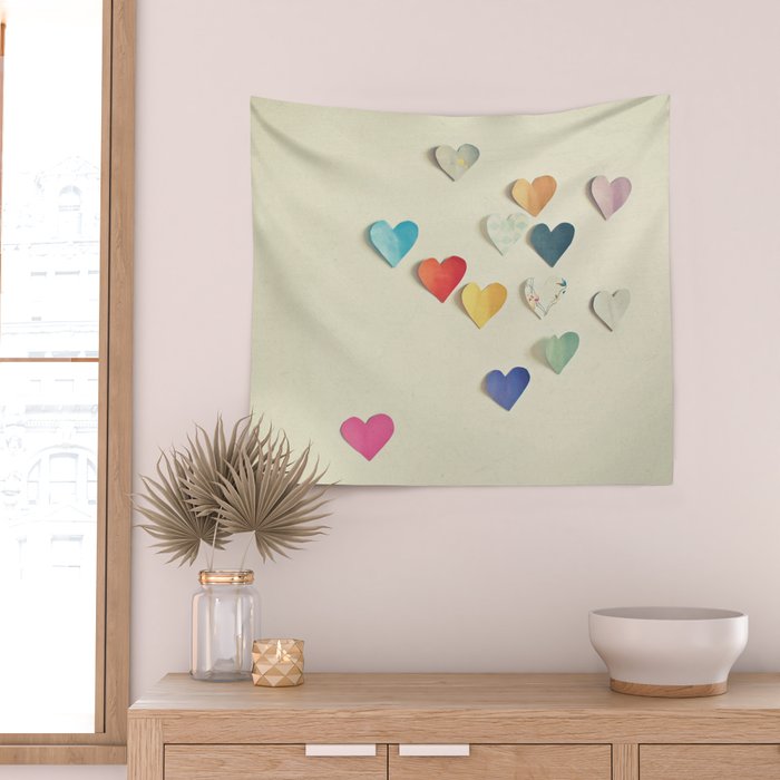 Paper Hearts Wall Tapestry Gallery Image 2