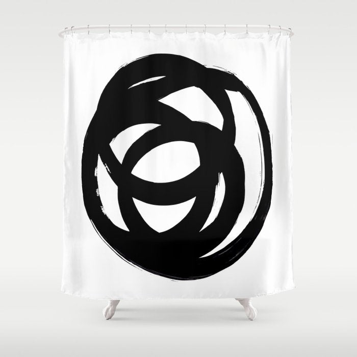 Ink Eye White Background Shower Curtain Gallery Image 1