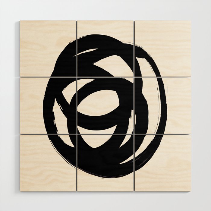 Ink Eye White Background Wood Wall Art Gallery Image 1