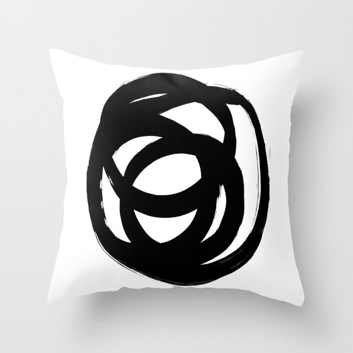 Ink Eye White Background Throw Pillow Gallery Image 6