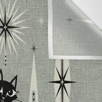 Mid Century Meow Retro Atomic Cats - Gray Wall Tapestry Gallery Image 3