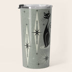 Mid Century Meow Retro Atomic Cats - Gray Travel Mug Gallery Image 3